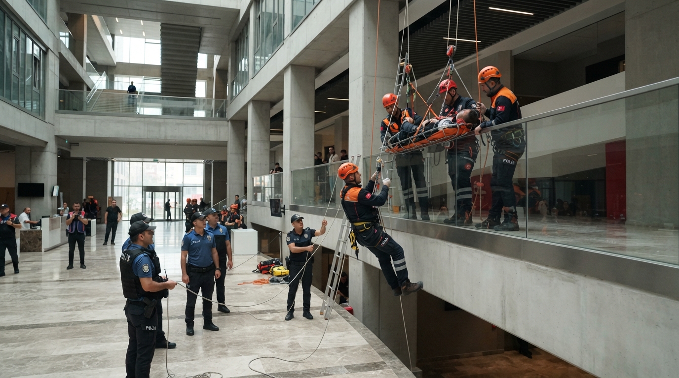 Gaziantep’te çevik kuvvet personeline enkazda arama ve kurtarma eğitimi
