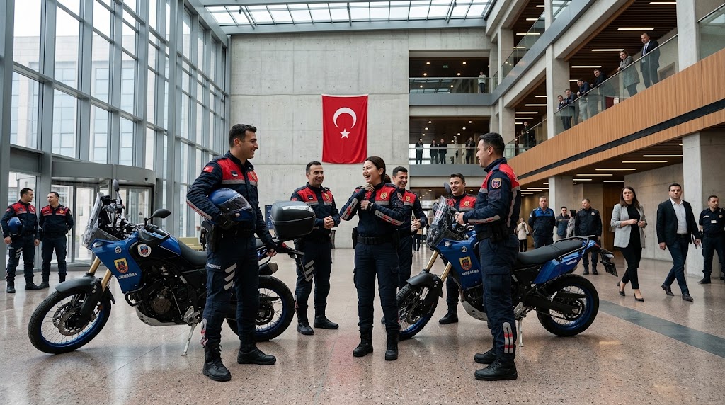 Jandarma TULPAR timi sürüş becerisi, denge ve koordinasyonuyla tanıtıldı
