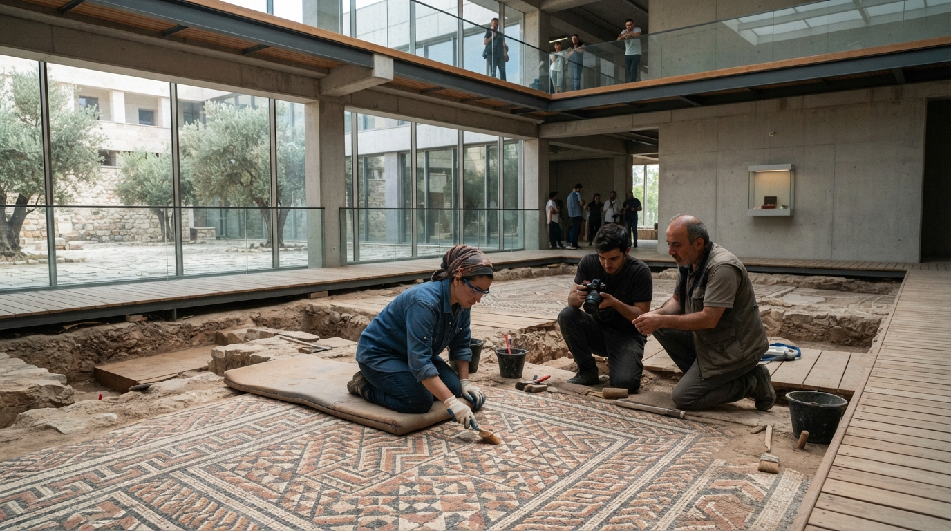 Pompeiopolis mozaiği gün ışığına çıkarıldı: Bazilikada yaklaşık 105 metrekarelik alan açıldı